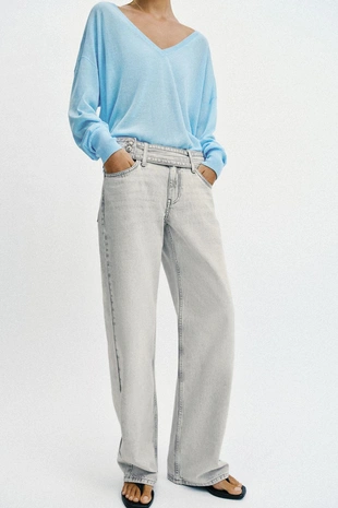 Купить Zara Джинсы Z1975 с заниженной талией и ремнем