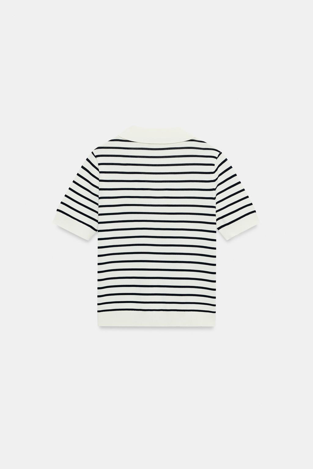 ТРИКОТАЖНОЕ ПОЛО В ПОЛОСКУ С КОРОТКИМИ РУКАВАМИ