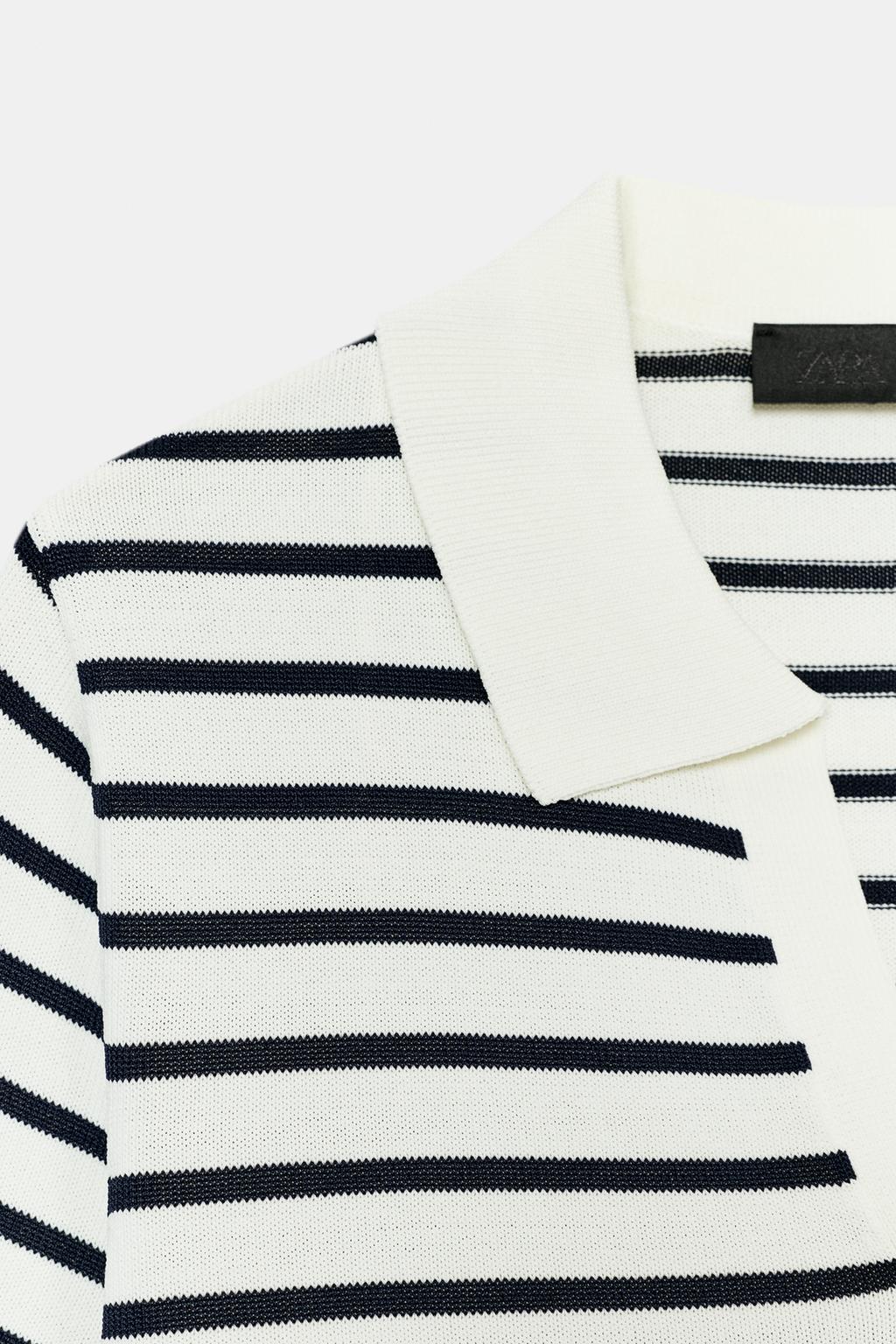 ТРИКОТАЖНОЕ ПОЛО В ПОЛОСКУ С КОРОТКИМИ РУКАВАМИ