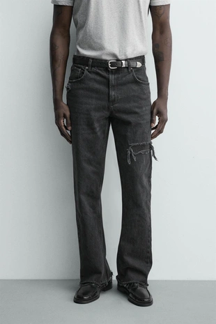 Джинсы Flare Fit с разрезами- Заказать в России