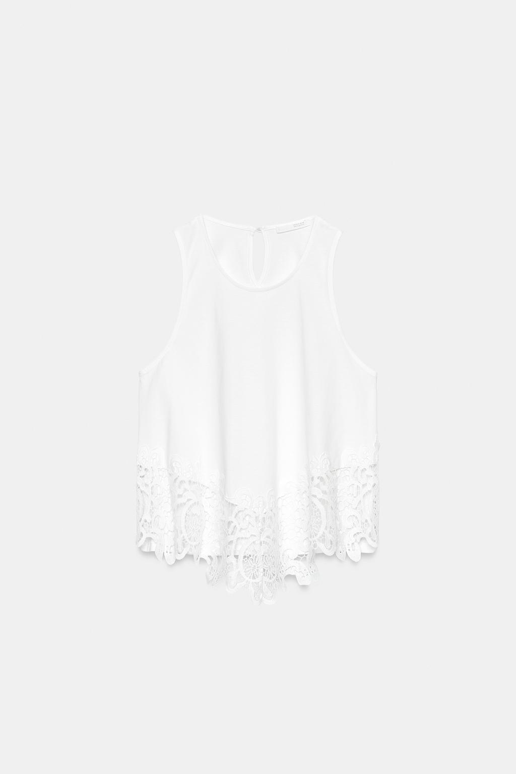 КРУЖЕВНОЙ ТОП БЕЗ РУКАВОВ