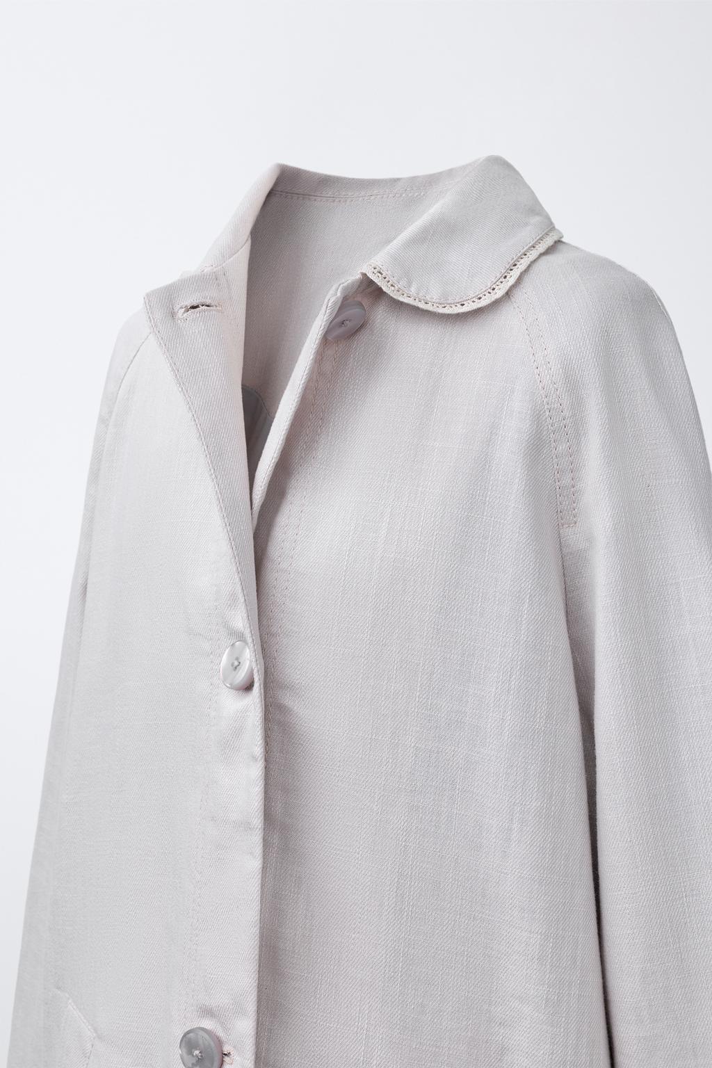 ОДНОТОННОЕ ПАЛЬТО ИЗ ЛЬНА И ХЛОПКА