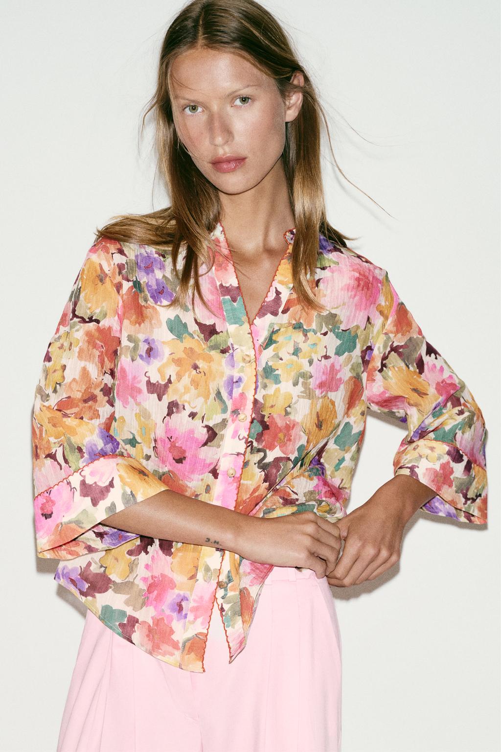 РУБАШКА С ЦВЕТОЧНЫМ ПРИНТОМ