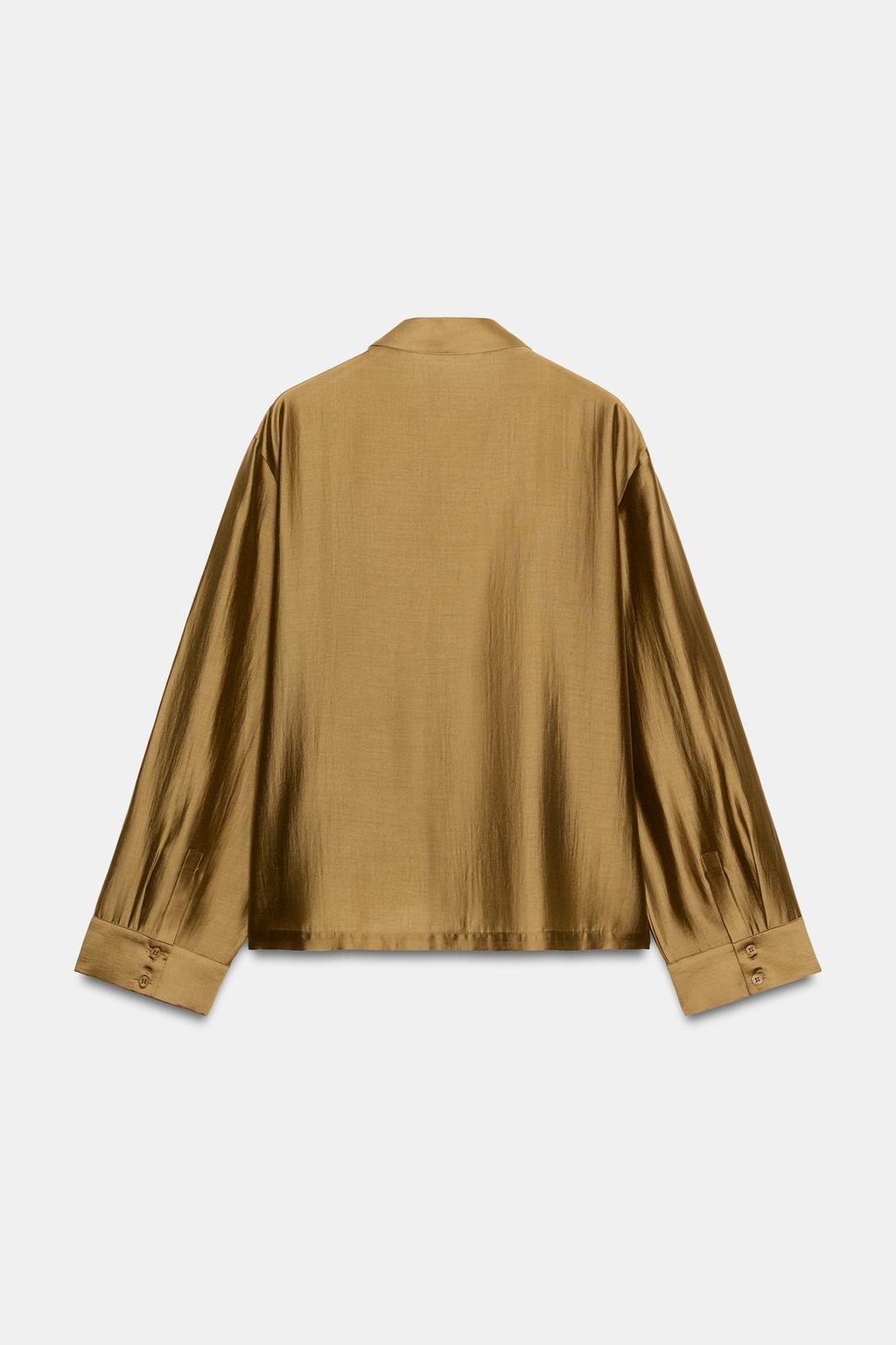 АТЛАСНАЯ РУБАШКА С НАВЕСНЫМИ ПЕТЛЯМИ — ZW COLLECTION