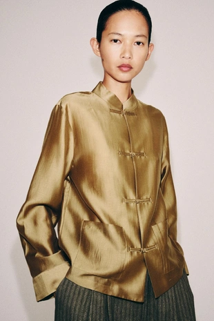 Атласная рубашка с навесными петлями — Zw Collection- Заказать в России