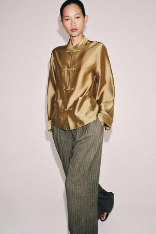 Атласная рубашка с навесными петлями — Zw Collection- Заказать в России