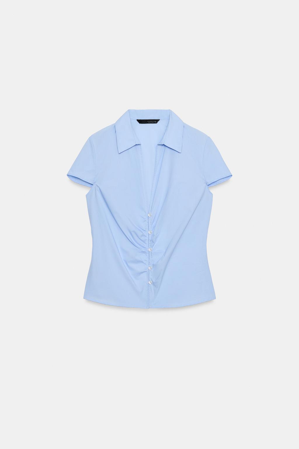 ПРИТАЛЕННАЯ РУБАШКА СО СБОРКАМИ