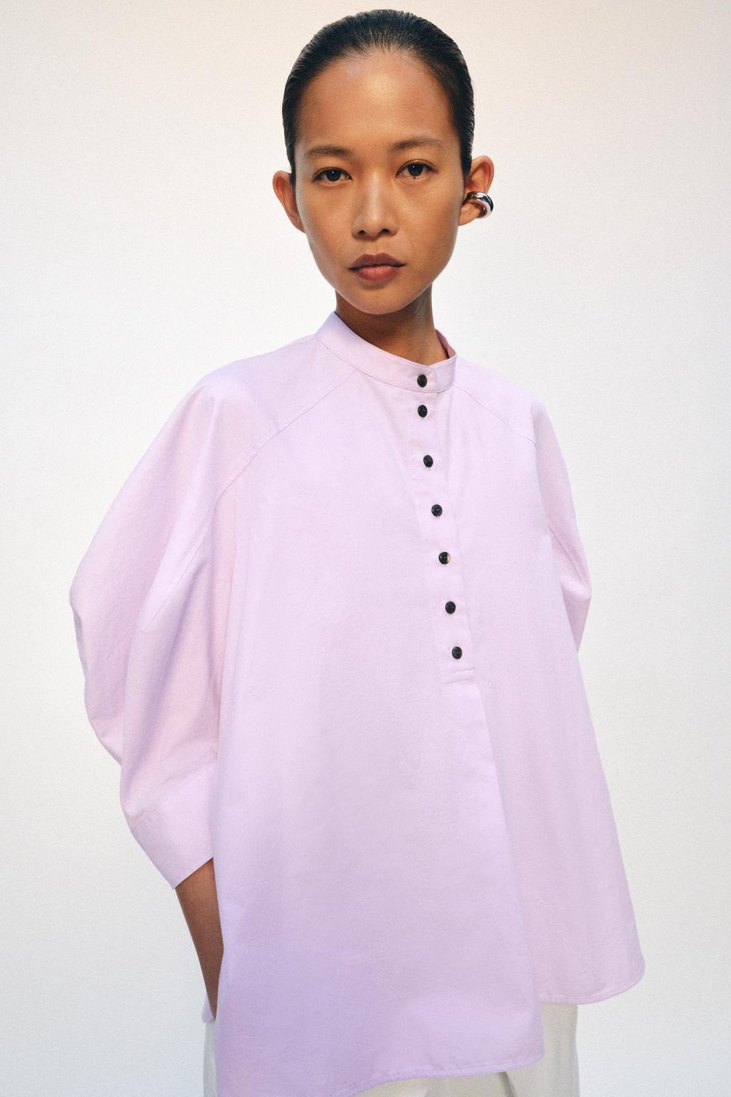 РУБАШКА С ОБЪЕМНЫМИ РУКАВАМИ ZW COLLECTION