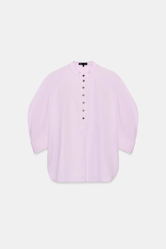 РУБАШКА С ОБЪЕМНЫМИ РУКАВАМИ коллекция Zara «ZW»