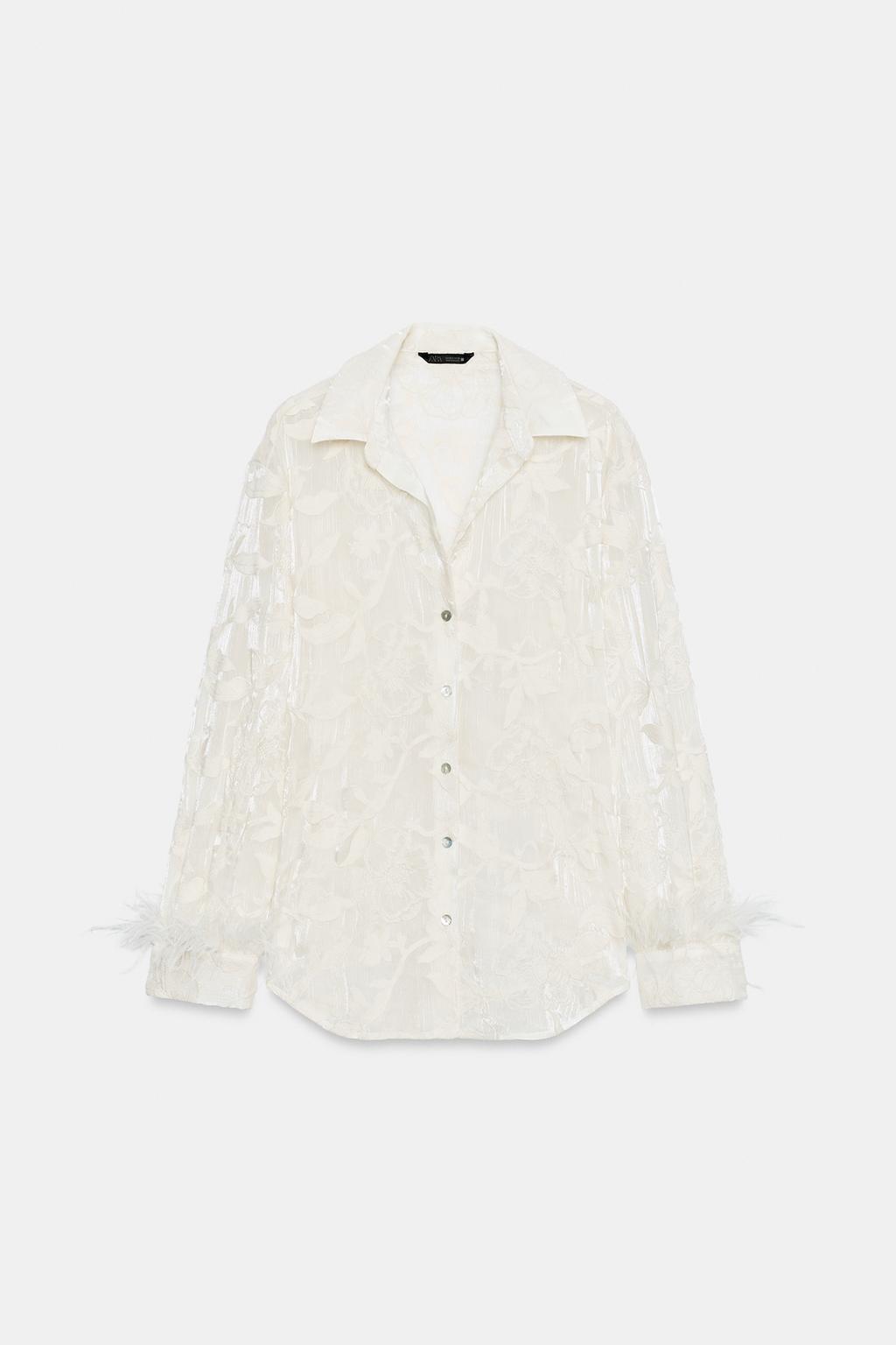 РУБАШКА С ВЫШИВКОЙ И ПЕРЬЯМИ