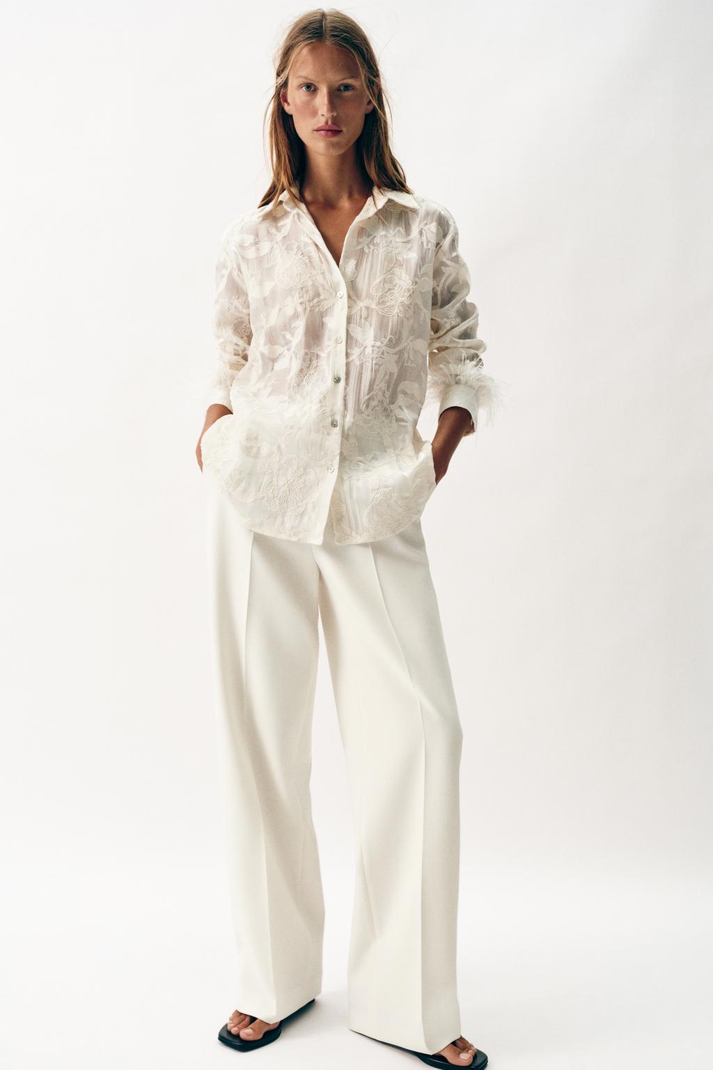 РУБАШКА С ВЫШИВКОЙ И ПЕРЬЯМИ