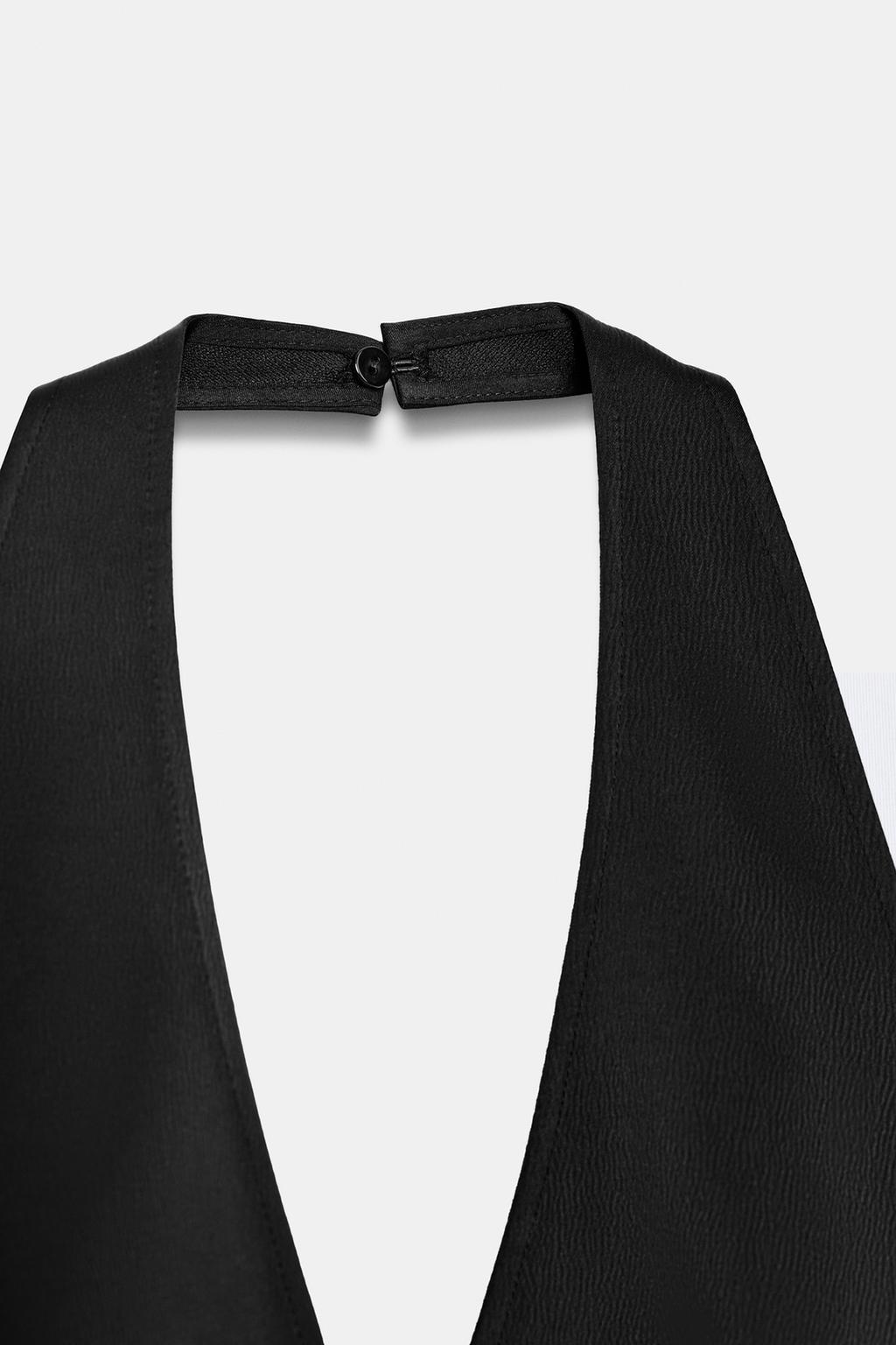 АТЛАСНЫЙ ТОП С ГОРЛОВИНОЙ ХАЛТЕР