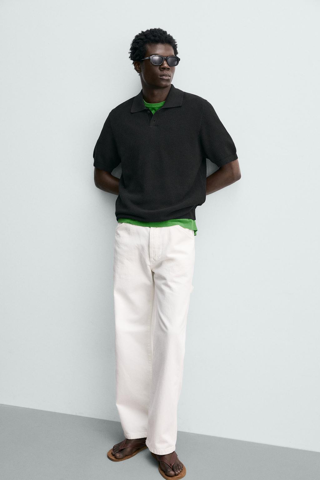 ПОЛО ИЗ РЕЛЬЕФНОГО ТРИКОТАЖА КЛАССИЧЕСКОГО КРОЯ