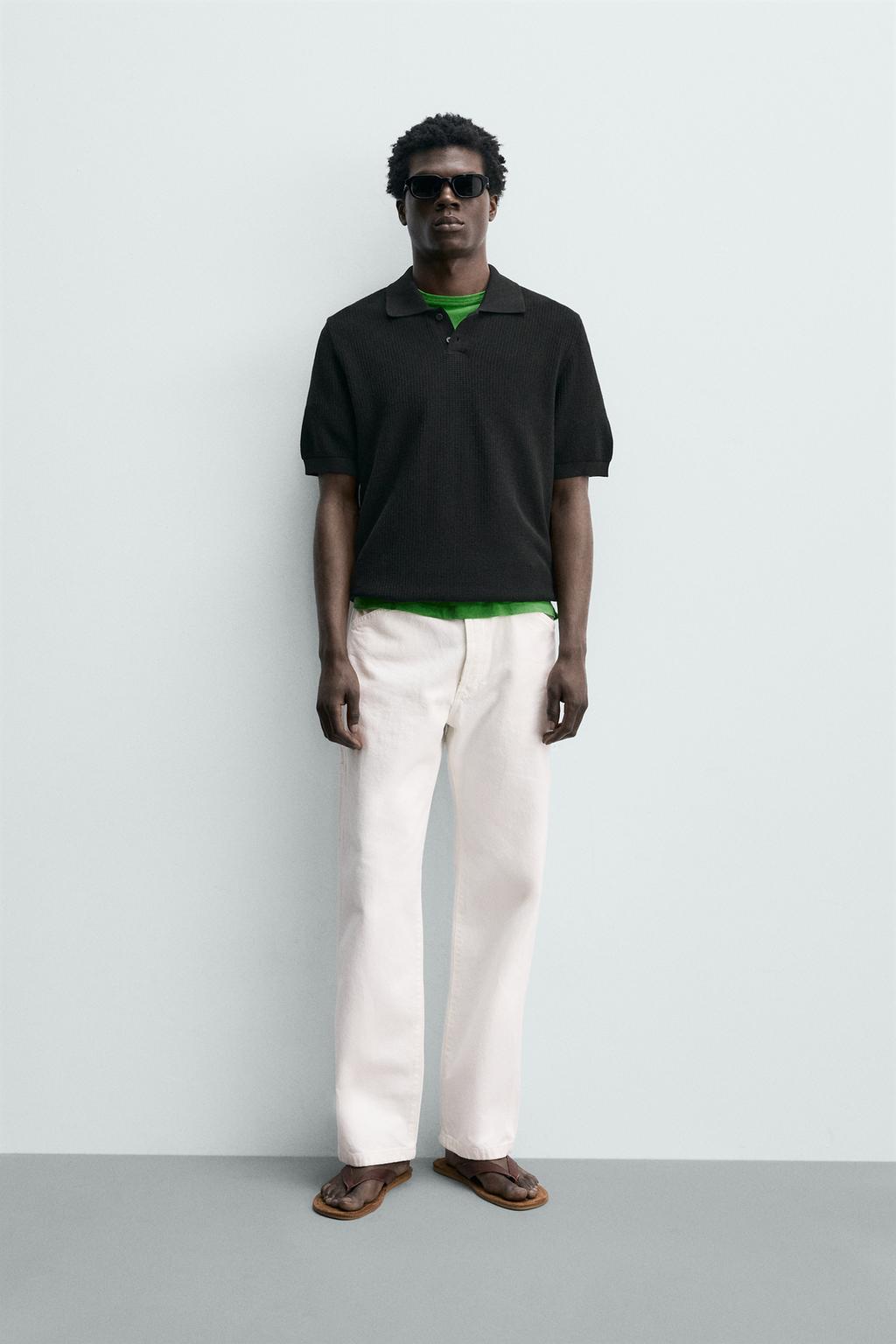 ПОЛО ИЗ РЕЛЬЕФНОГО ТРИКОТАЖА КЛАССИЧЕСКОГО КРОЯ