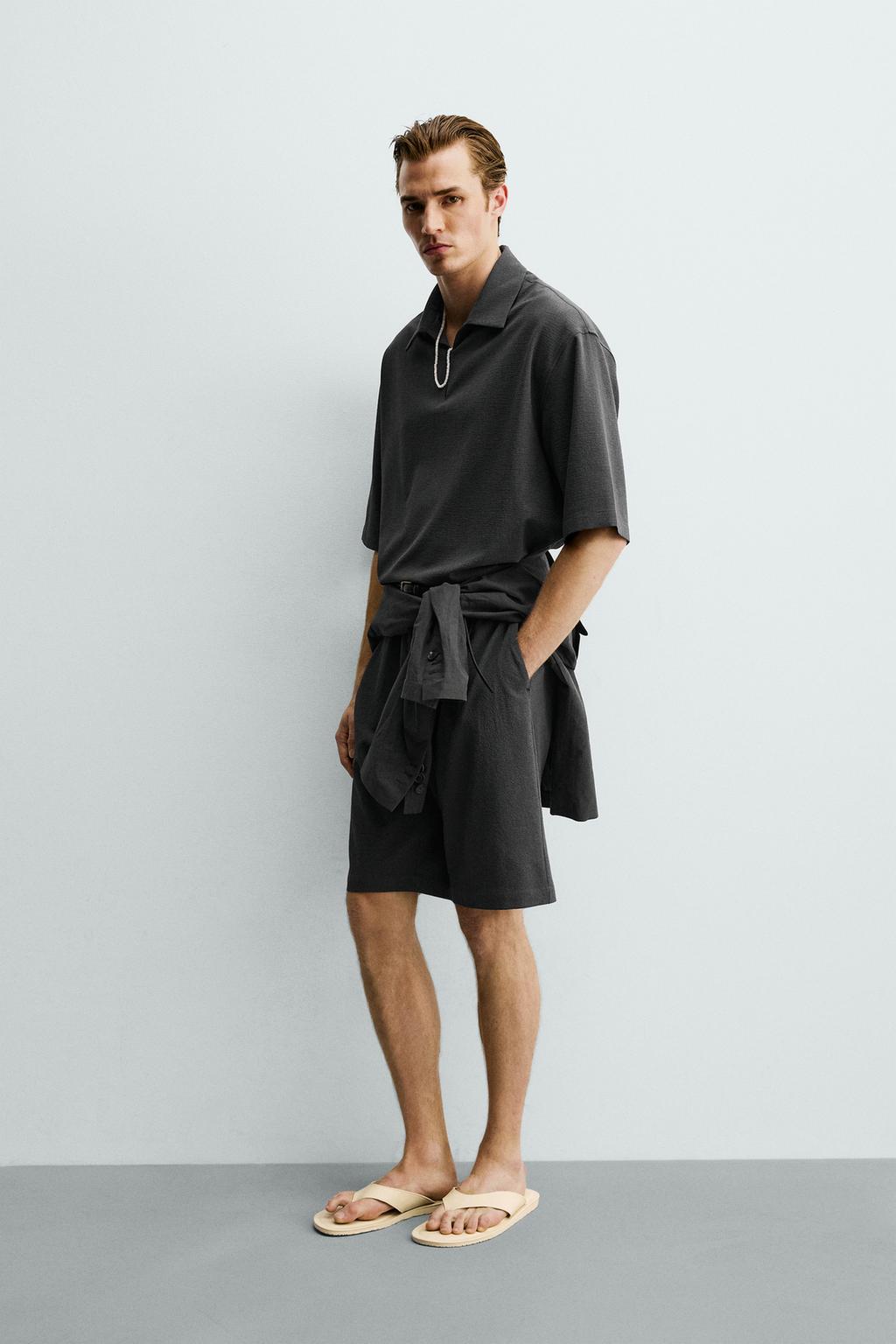 ПОЛО RELAXED FIT С НЕРОВНОЙ ТЕКСТУРОЙ