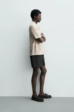 Рубашка из хлопка и льна- Заказать в России