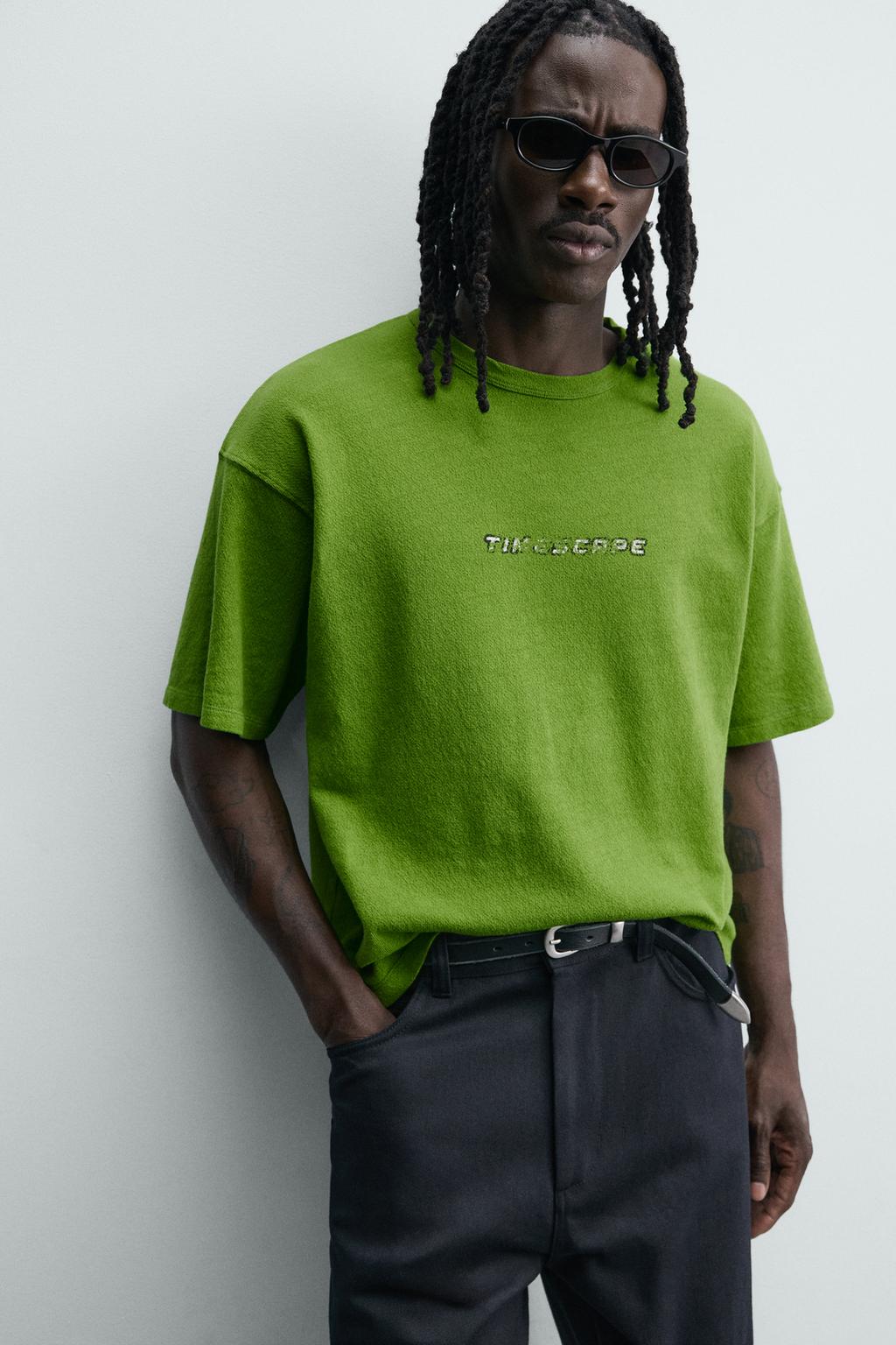 ФУТБОЛКА RELAXED FIT С ПРИНТАМИ И ЭФФЕКТОМ ПОТЕРТОСТИ