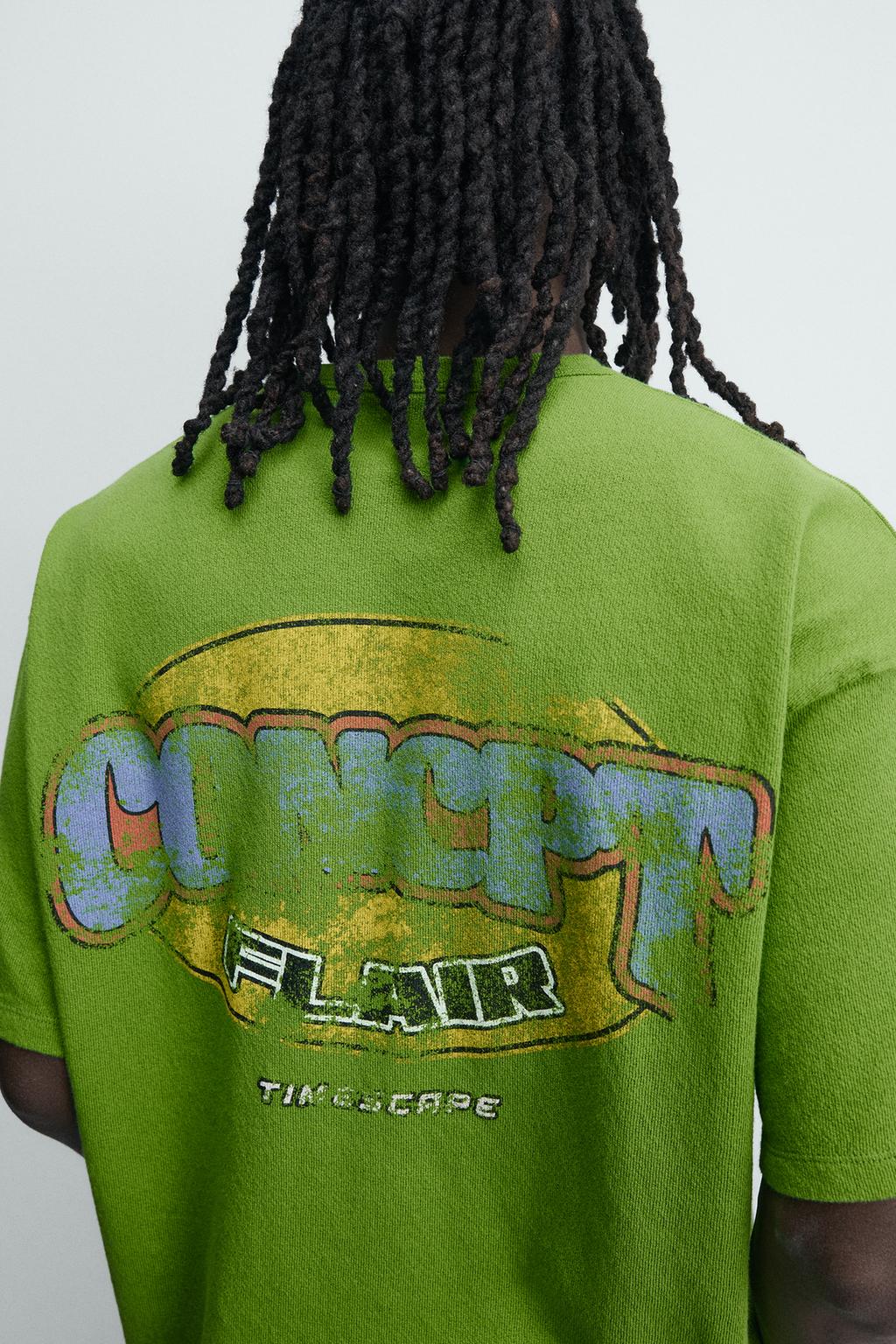 ФУТБОЛКА RELAXED FIT С ПРИНТАМИ И ЭФФЕКТОМ ПОТЕРТОСТИ