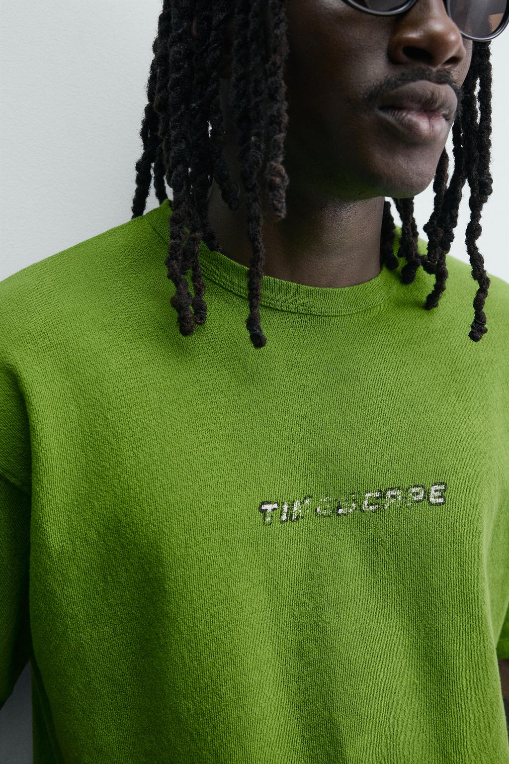 ФУТБОЛКА RELAXED FIT С ПРИНТАМИ И ЭФФЕКТОМ ПОТЕРТОСТИ