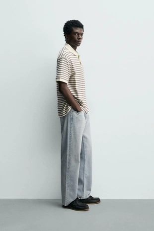 Поло жаккард в полоску