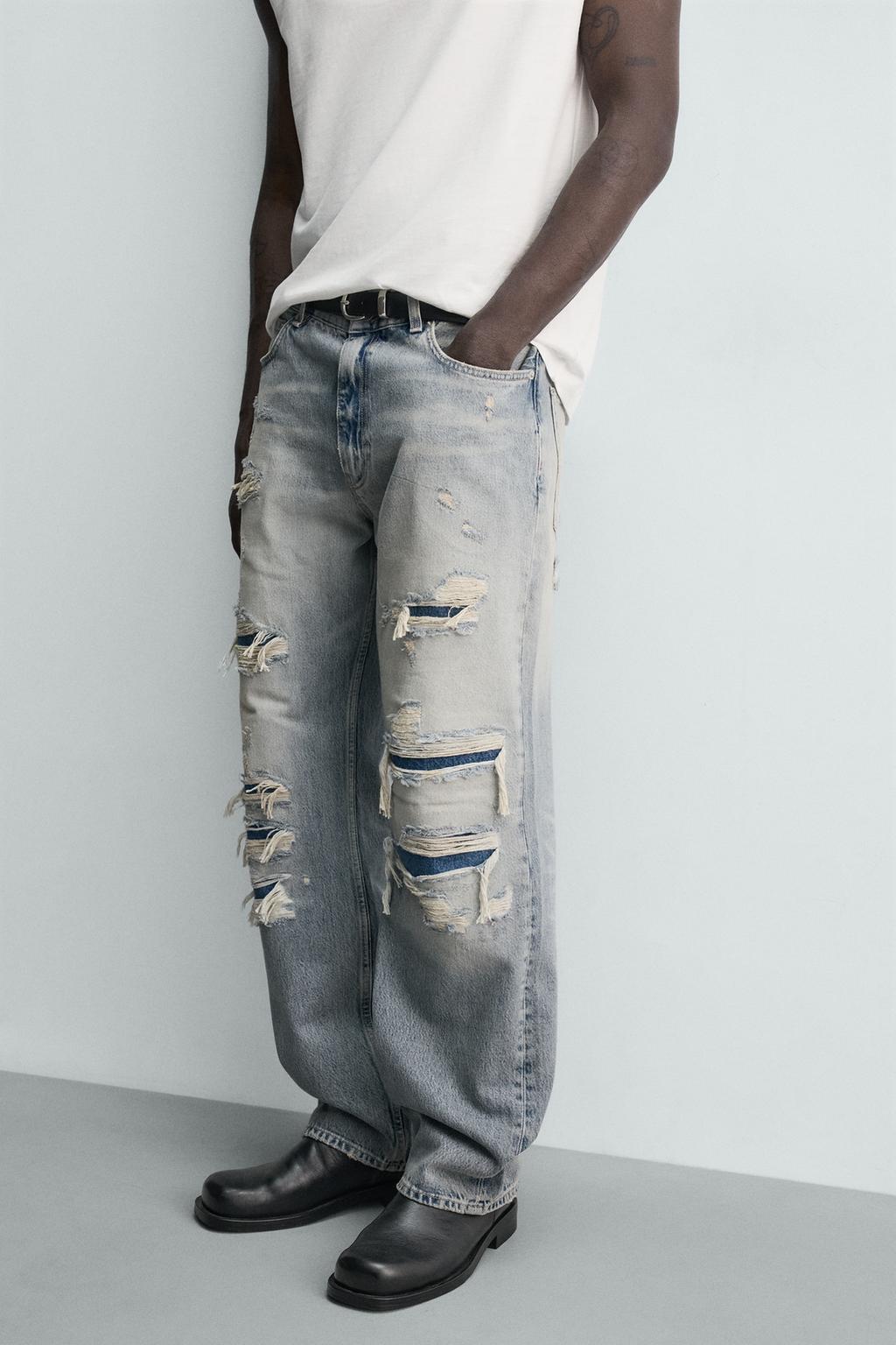 СВОБОДНЫЕ ДЖИНСЫ С РАЗРЕЗАМИ