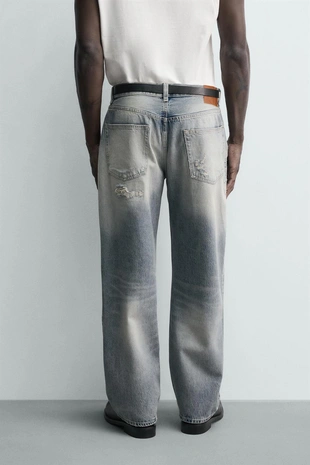 Свободные джинсы с разрезами- Заказать в России