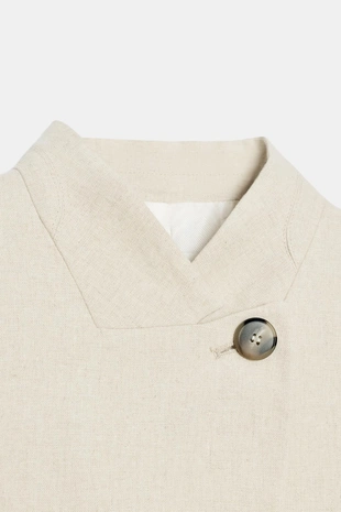 Блейзер из смесового льна с короткими рукавами- Заказать в России