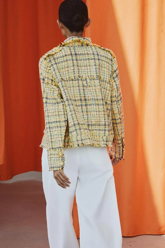 ТКАНЕВАЯ КУРТКА В КЛЕТКУ — коллекция Zara «ZW»