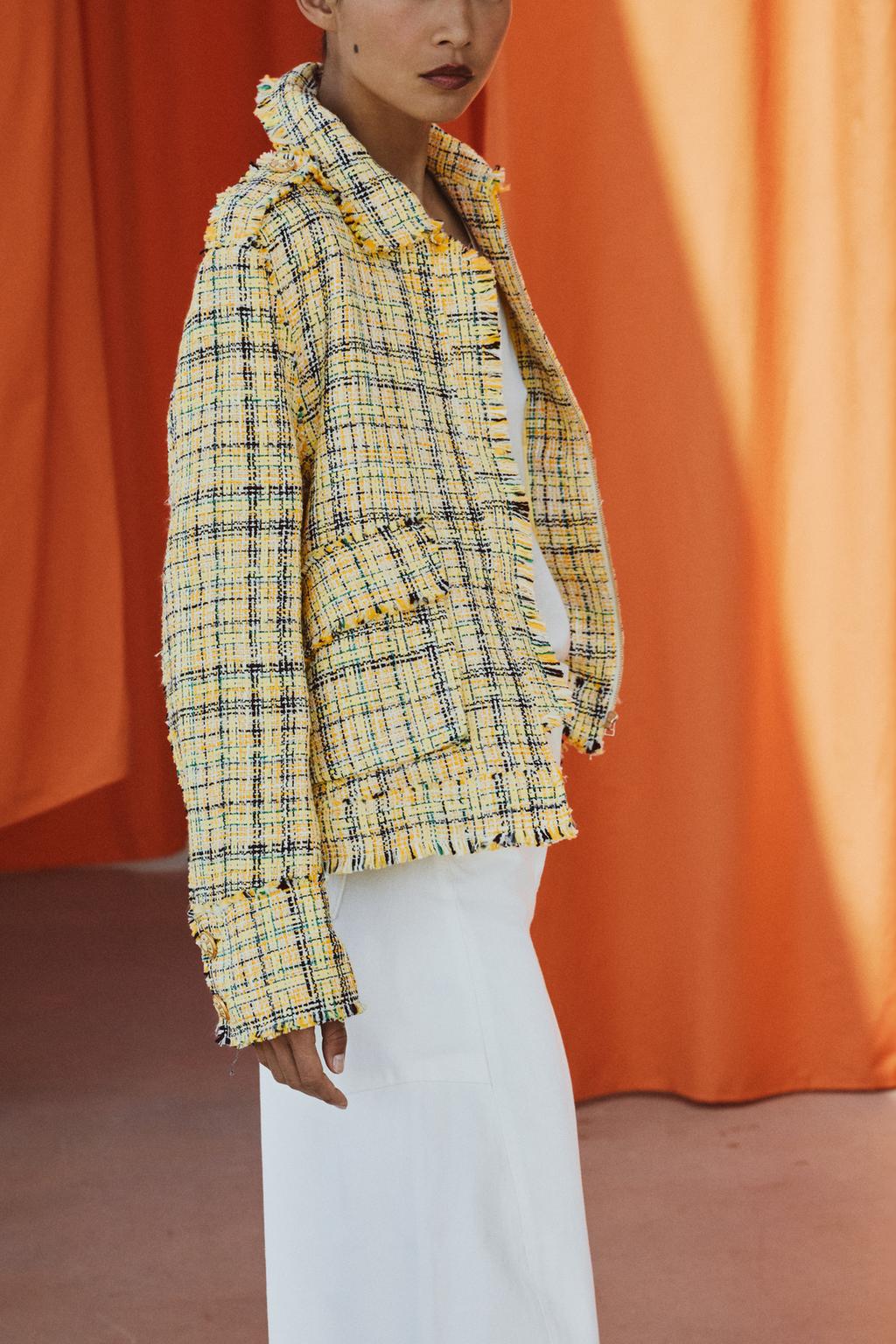 ТКАНЕВАЯ КУРТКА В КЛЕТКУ — ZW COLLECTION