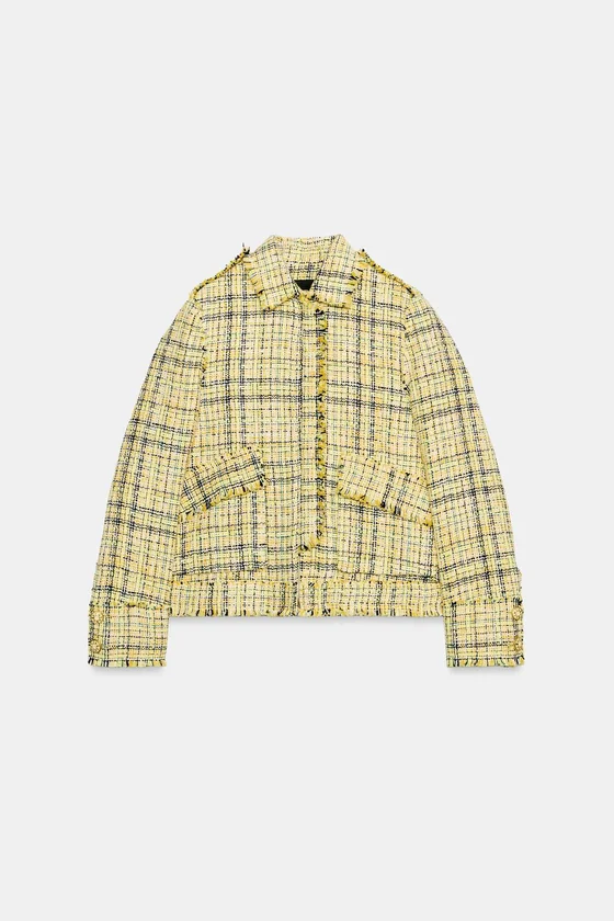 ТКАНЕВАЯ КУРТКА В КЛЕТКУ — коллекция Zara «ZW»