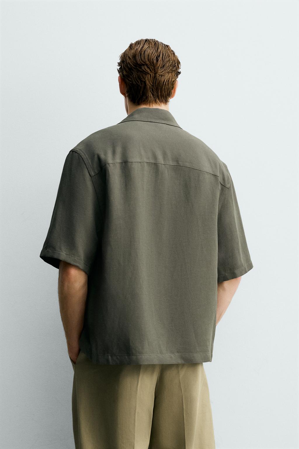 РУБАШКА-КИМОНО ИЗ ВИСКОЗЫ И ЛЬНА