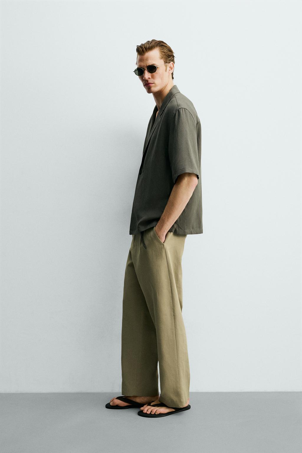 РУБАШКА-КИМОНО ИЗ ВИСКОЗЫ И ЛЬНА