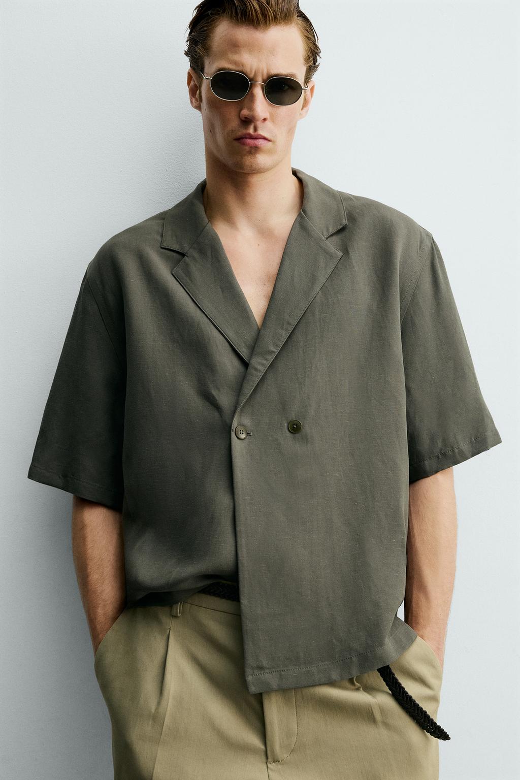 РУБАШКА-КИМОНО ИЗ ВИСКОЗЫ И ЛЬНА