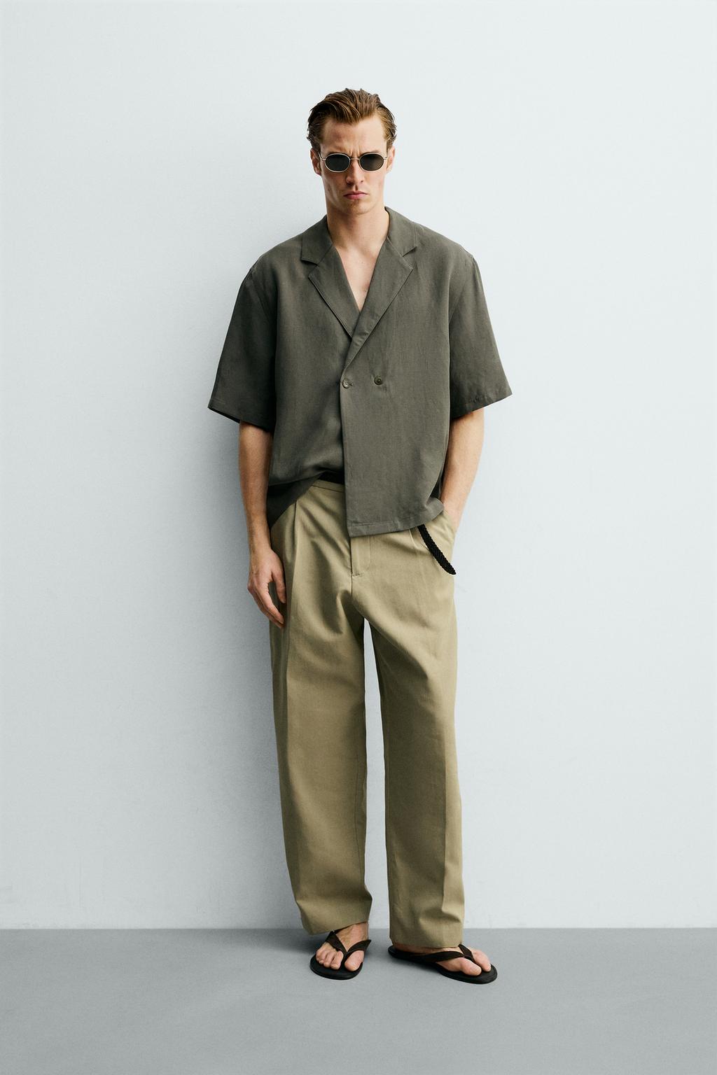 РУБАШКА-КИМОНО ИЗ ВИСКОЗЫ И ЛЬНА