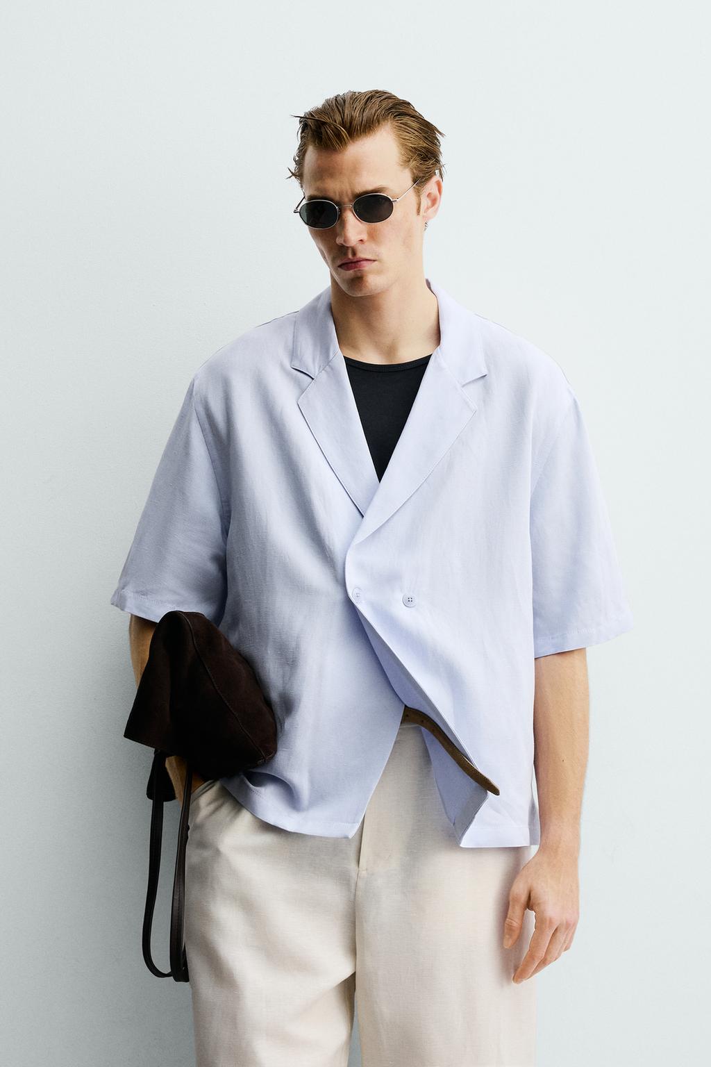 РУБАШКА-КИМОНО ИЗ ВИСКОЗЫ И ЛЬНА