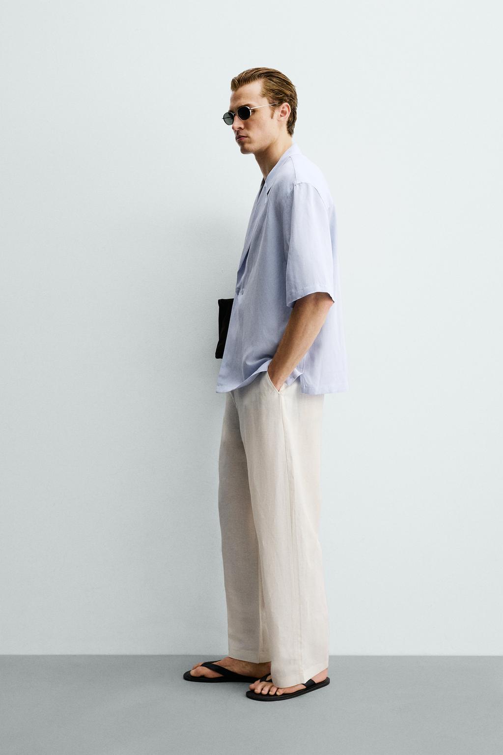 РУБАШКА-КИМОНО ИЗ ВИСКОЗЫ И ЛЬНА