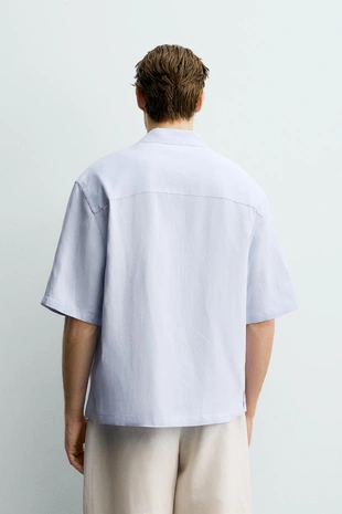 Рубашка-кимоно из вискозы и льна