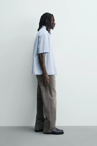 Рубашка Boxy Fit в полоску- Заказать в России