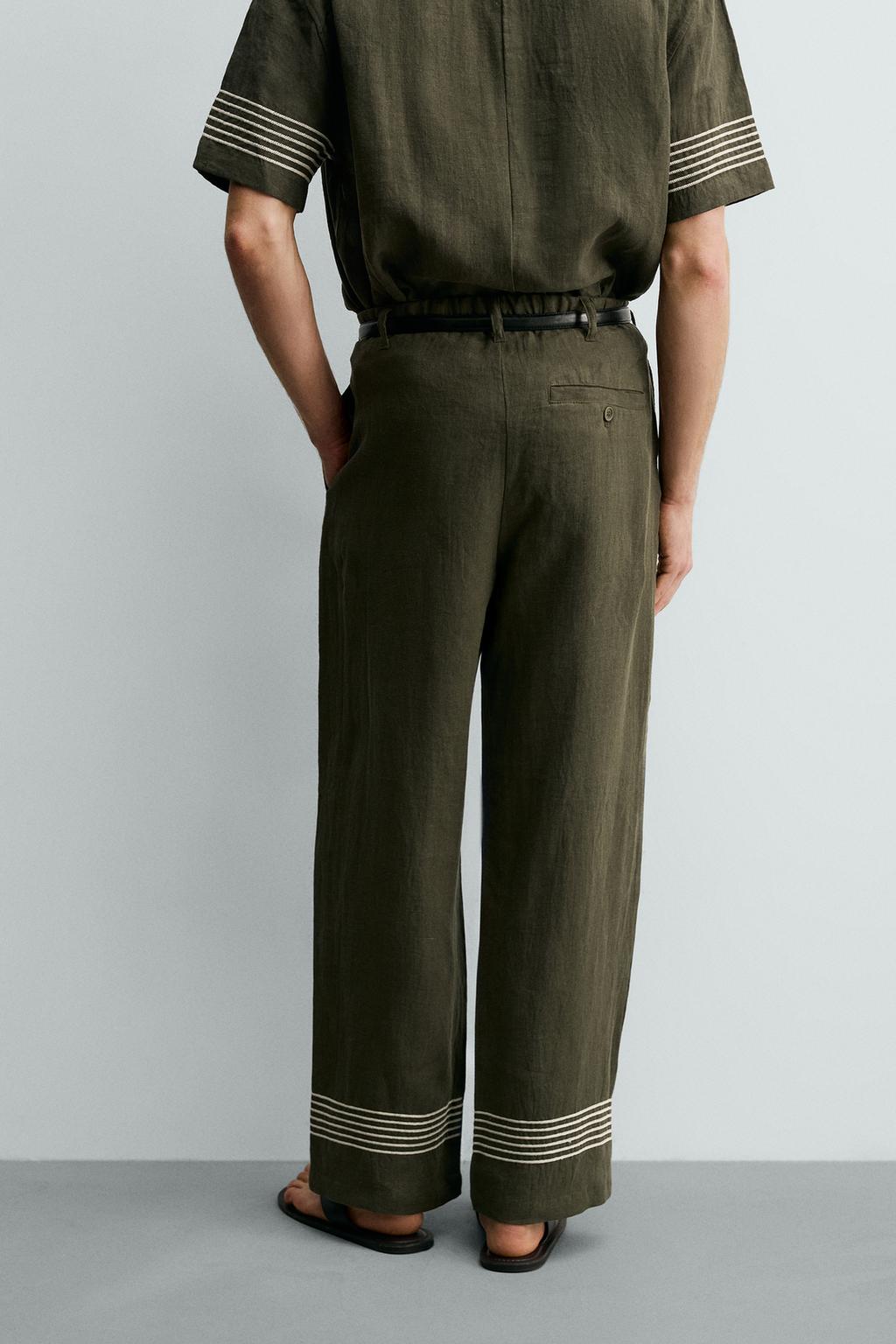 БРЮКИ СВОБОДНОГО КРОЯ ИЗ 100% ЛЬНА