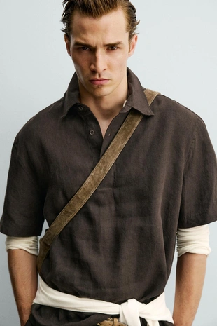 Поло из 100% льна- Заказать в России