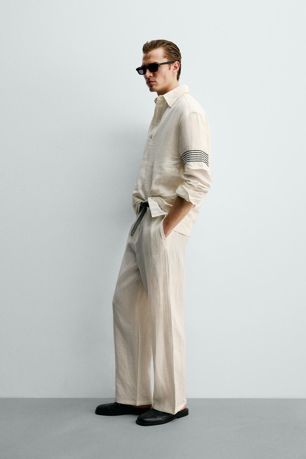 БРЮКИ СВОБОДНОГО КРОЯ ИЗ 100% ЛЬНА