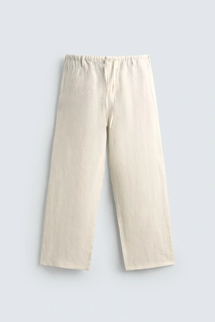 Брюки свободного кроя из 100% льна- Заказать в России