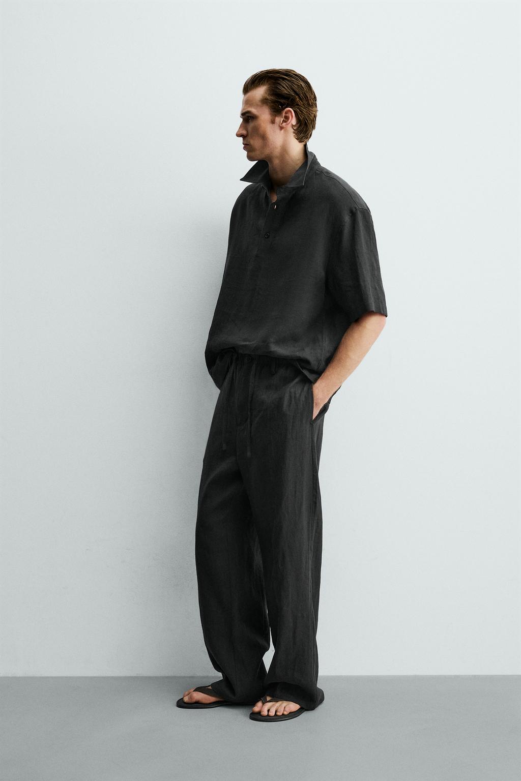 БРЮКИ RELAXED FIT ИЗ 100% ЛЬНА