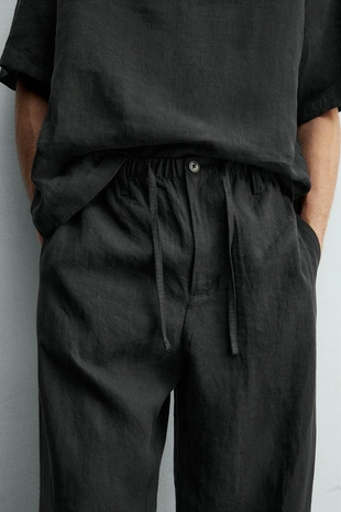 Брюки Relaxed Fit из 100% льна- Заказать в России