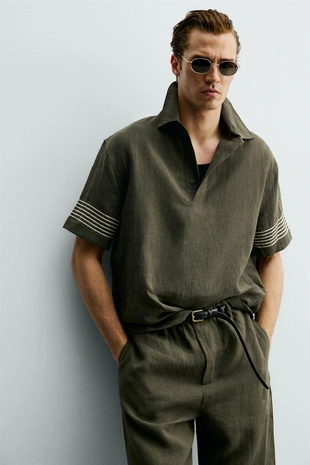 Поло из 100% льна- Заказать в России