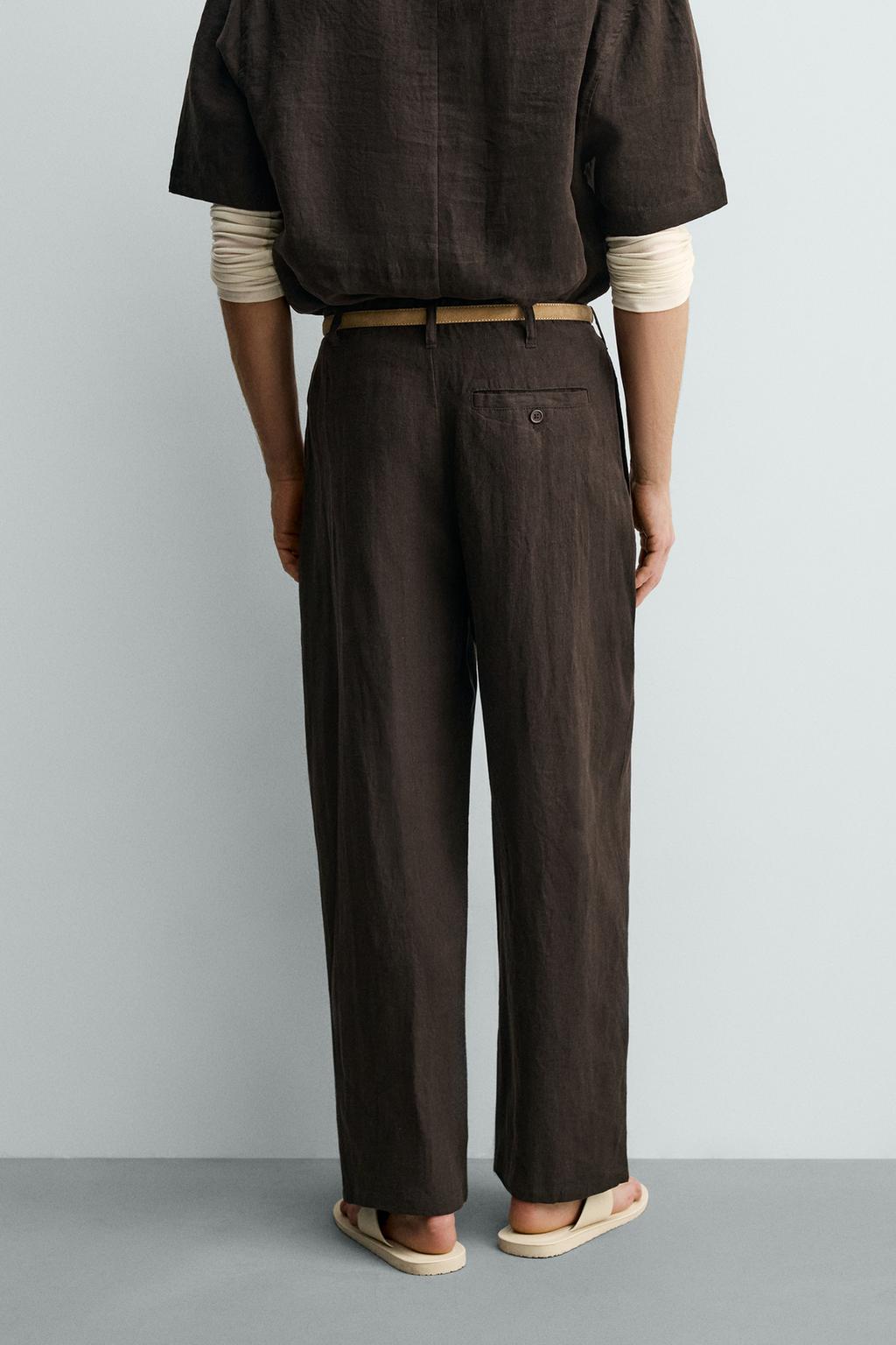 БРЮКИ СВОБОДНОГО КРОЯ ИЗ 100% ЛЬНА