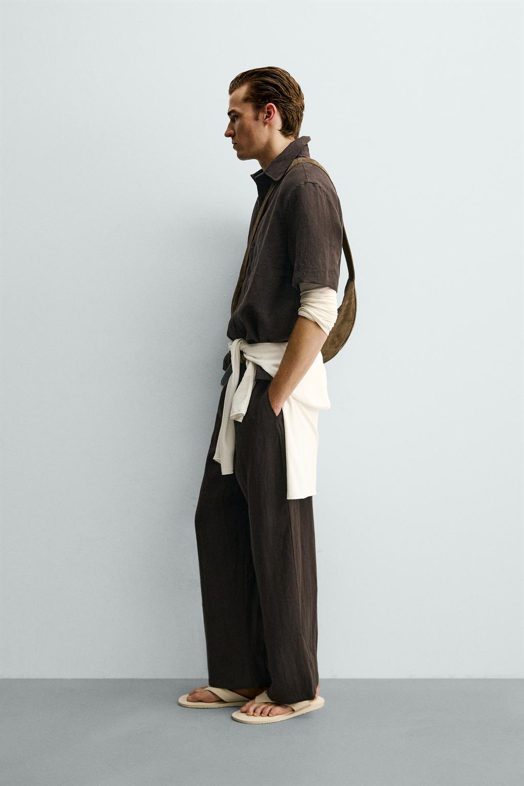 БРЮКИ СВОБОДНОГО КРОЯ ИЗ 100% ЛЬНА