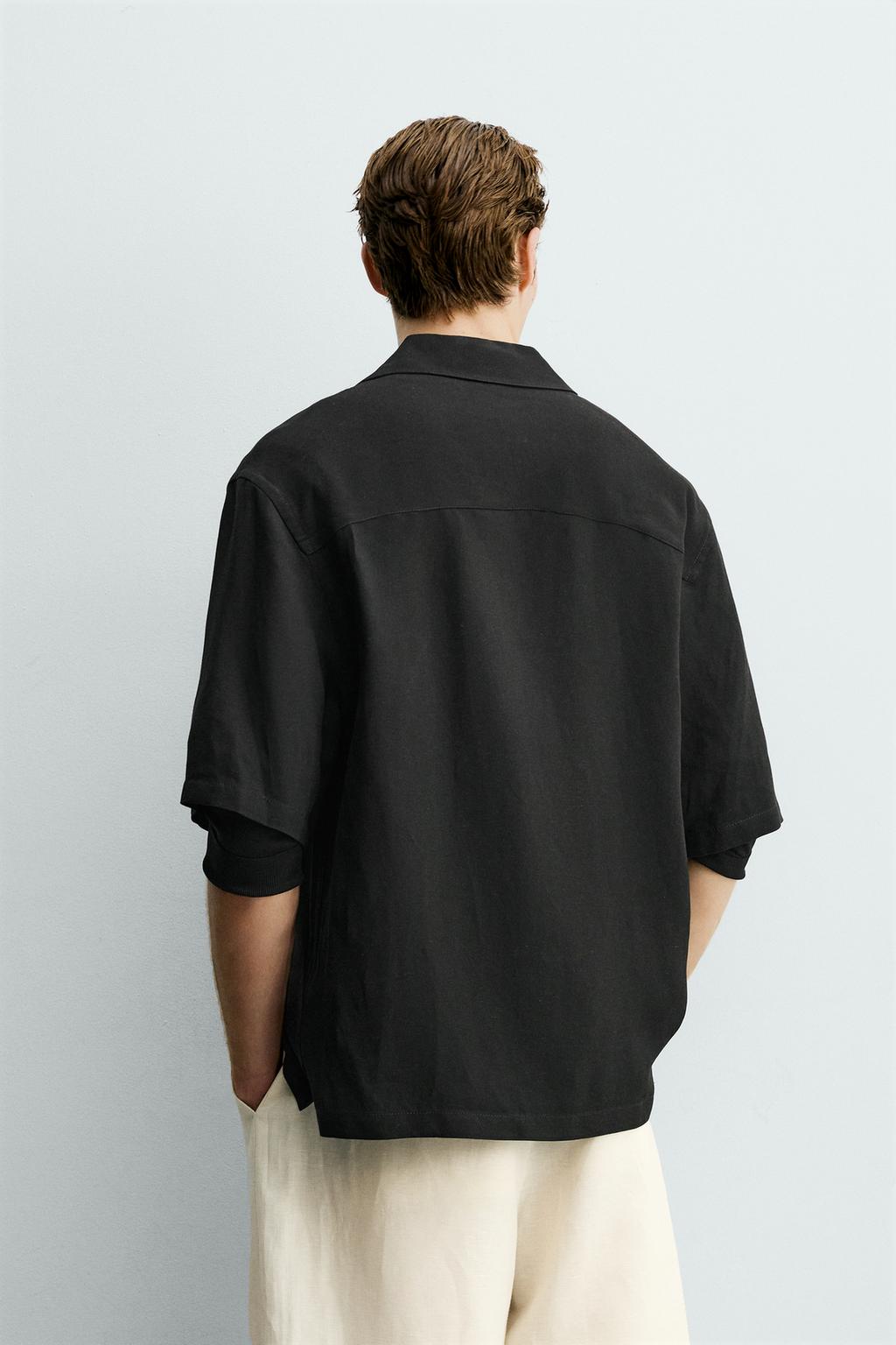 РУБАШКА-КИМОНО ИЗ ВИСКОЗЫ И ЛЬНА