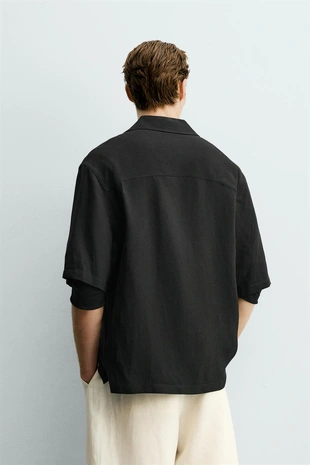 Рубашка-кимоно из вискозы и льна