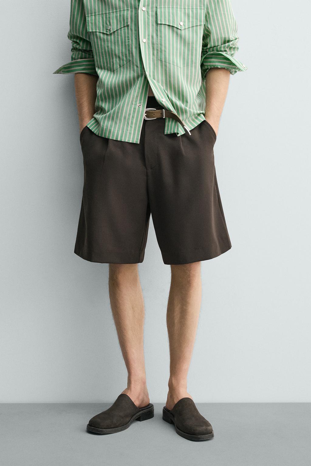 БЕРМУДЫ RELAXED FIT СО СКЛАДКАМИ